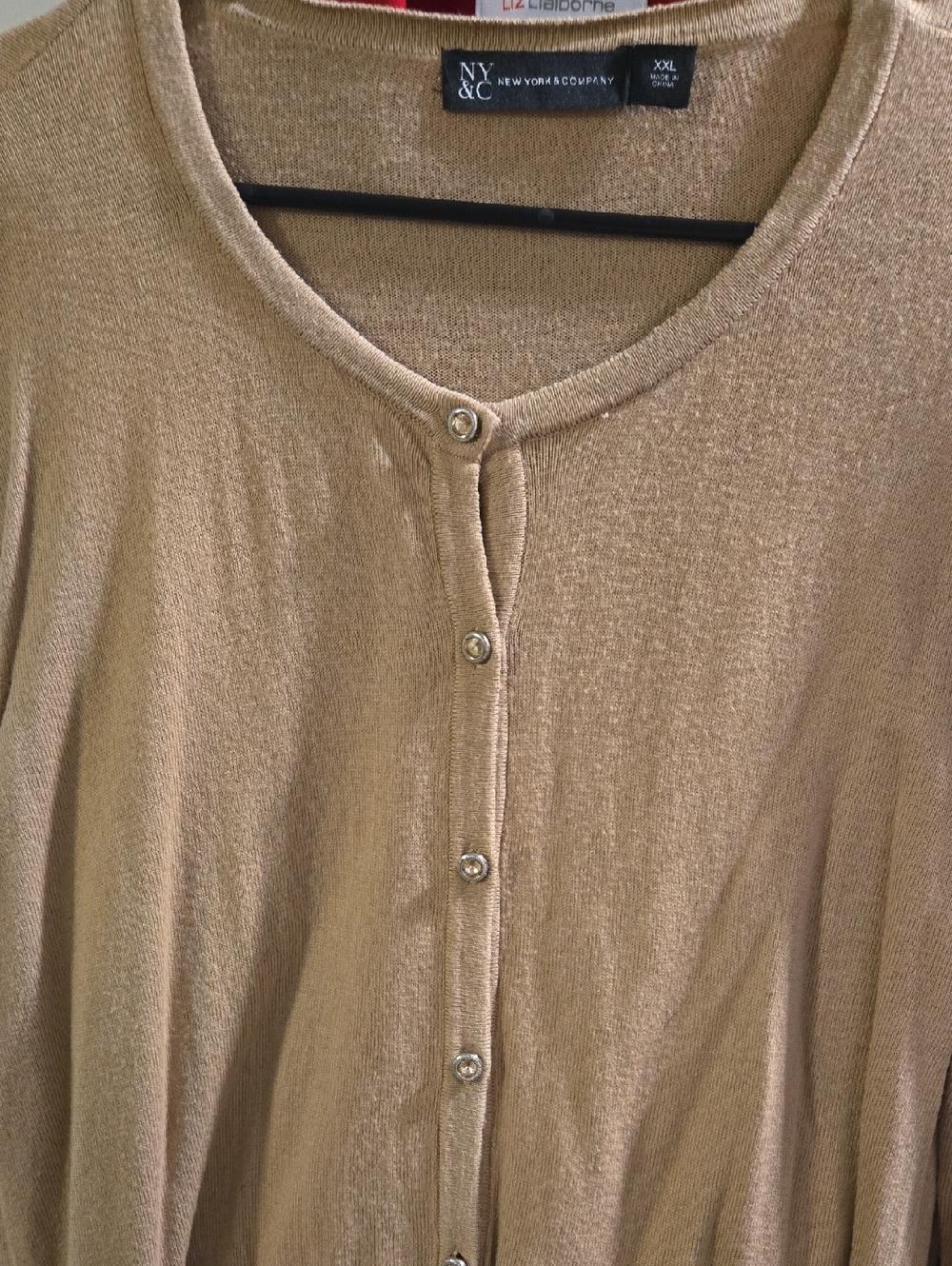 New York & Company Camel Knit Pullover Sweater